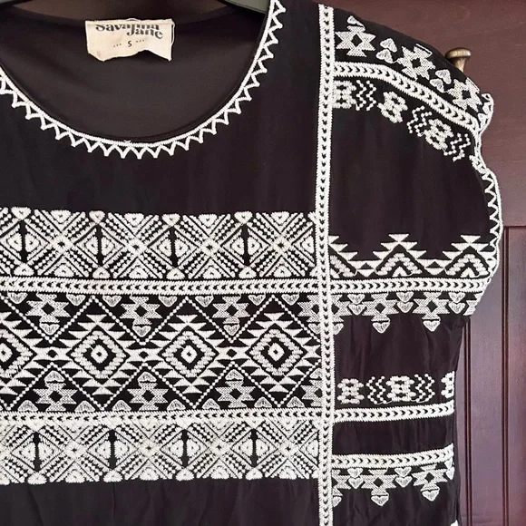 SAVANNA JANE Embroidered Tunic Boho Western Folk Southwestern Coverup | Size S - Picture 8 of 11